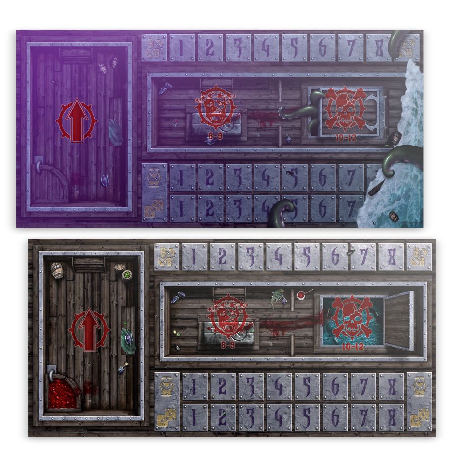 Blood Bowl: Dark Elf Team Double-sided Pitch and Dugouts Set