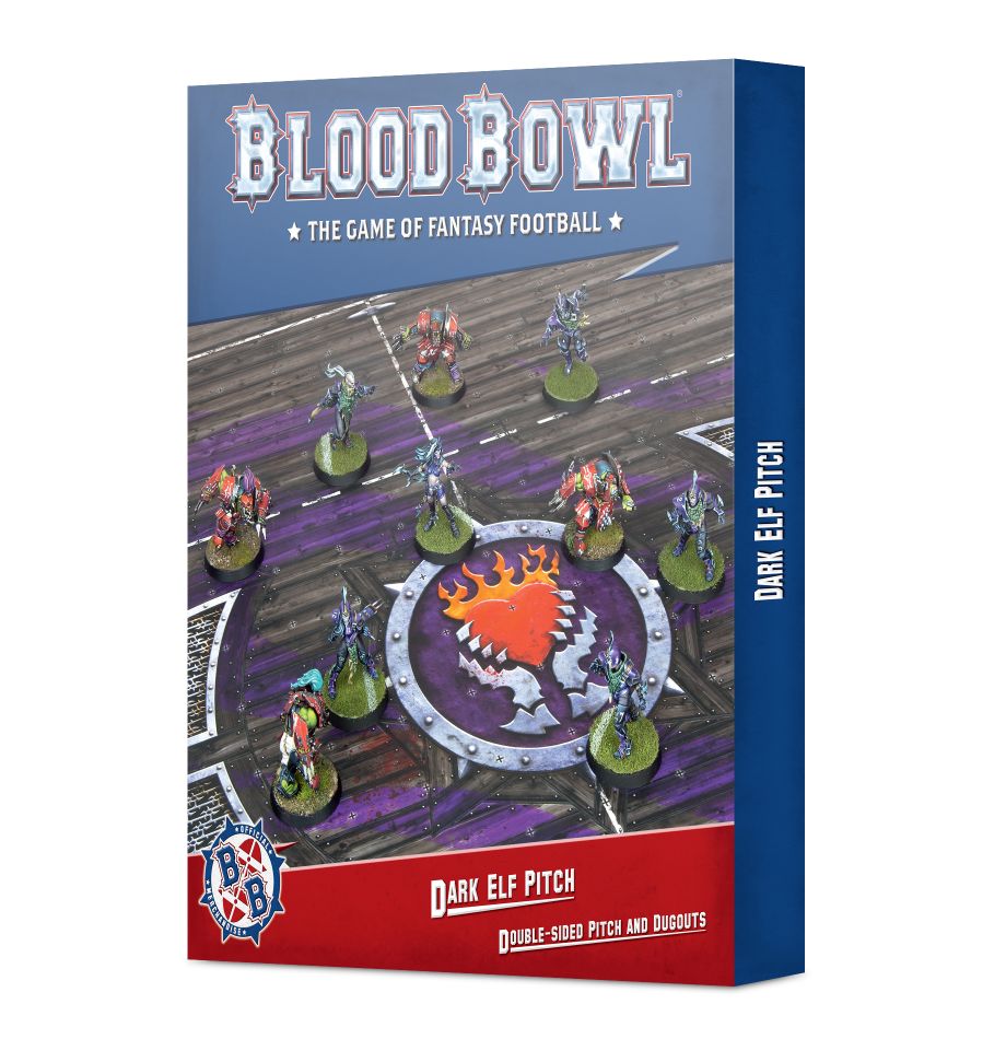 Blood Bowl: Dark Elf Team Double-sided Pitch and Dugouts Set