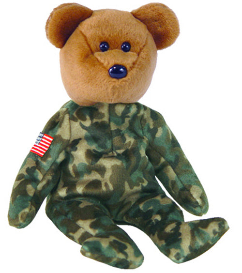 Beanie Baby: Hero the Bear (USA Flag on Arm, Stripes Front)
