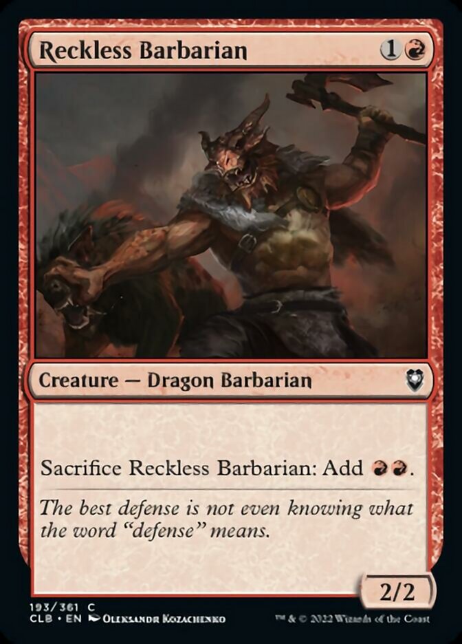 Reckless Barbarian [Foil] :: CLB