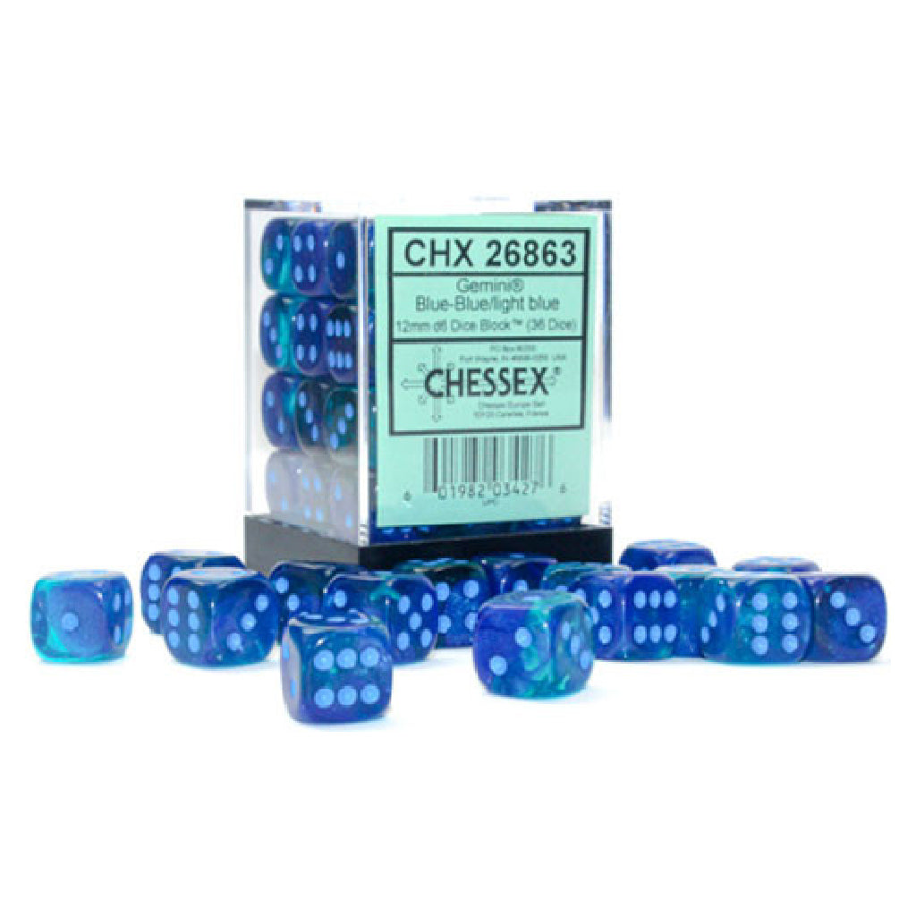 Chessex Gemini 12mm D6 Dice Block (36-Dice)
