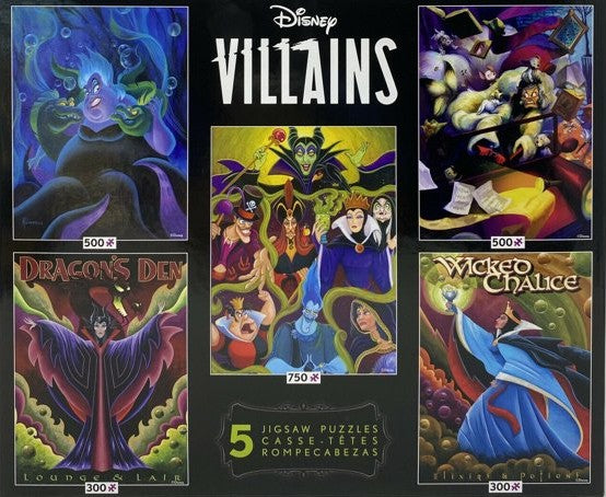 Disney Villains Collection 5-in-1 Multi Pack Puzzles