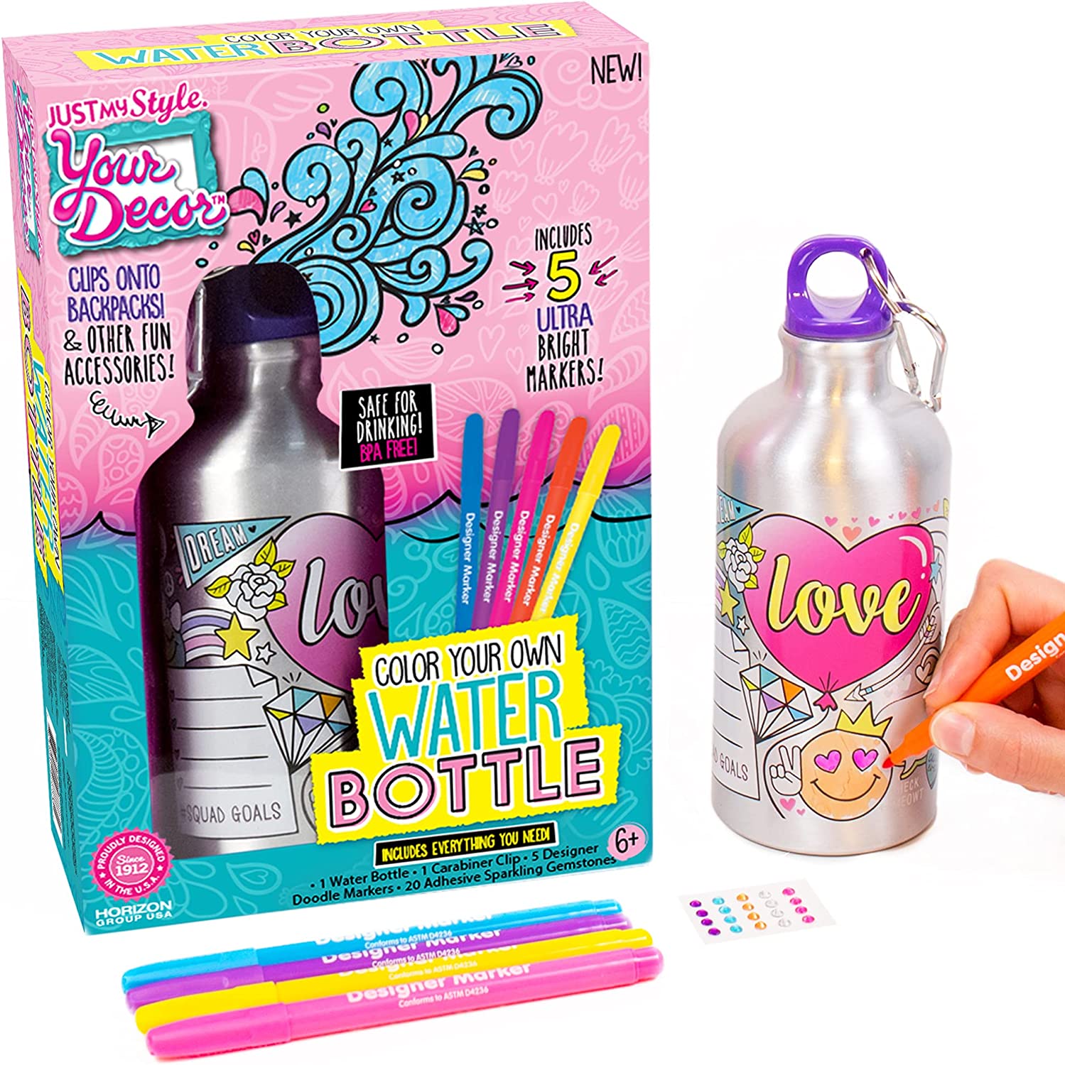 Color Your Own Water Bottle Craft Kit