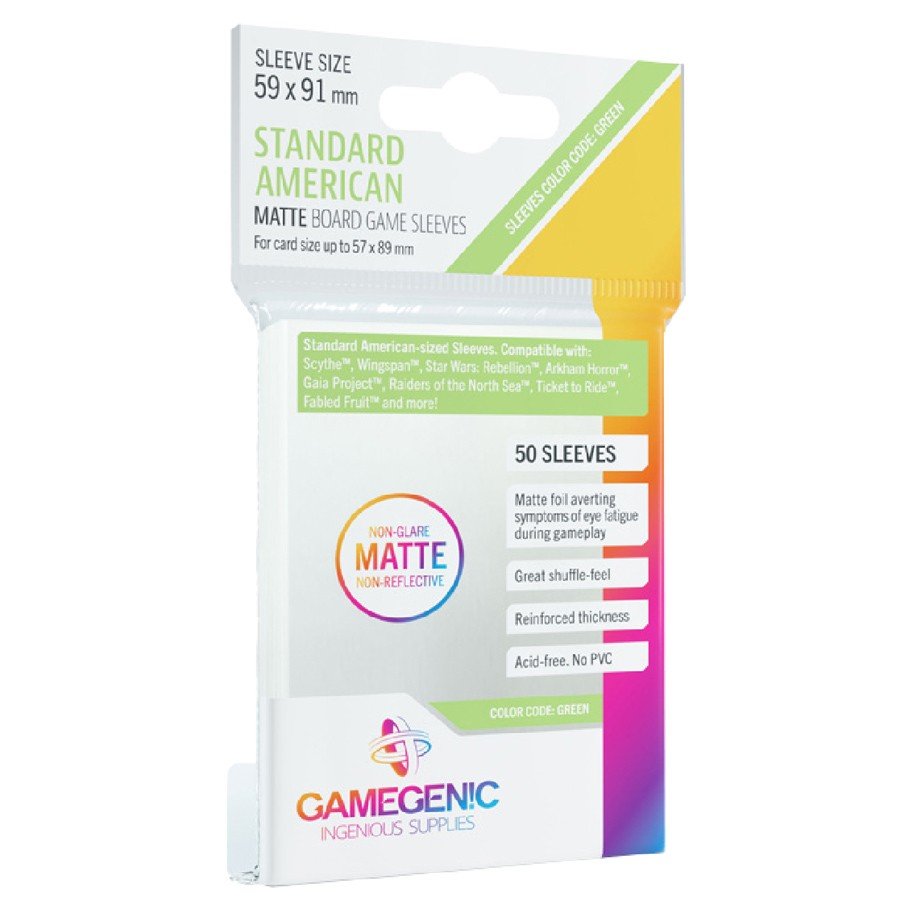 Gamegenic Matte Board Game Sleeves: Standard American