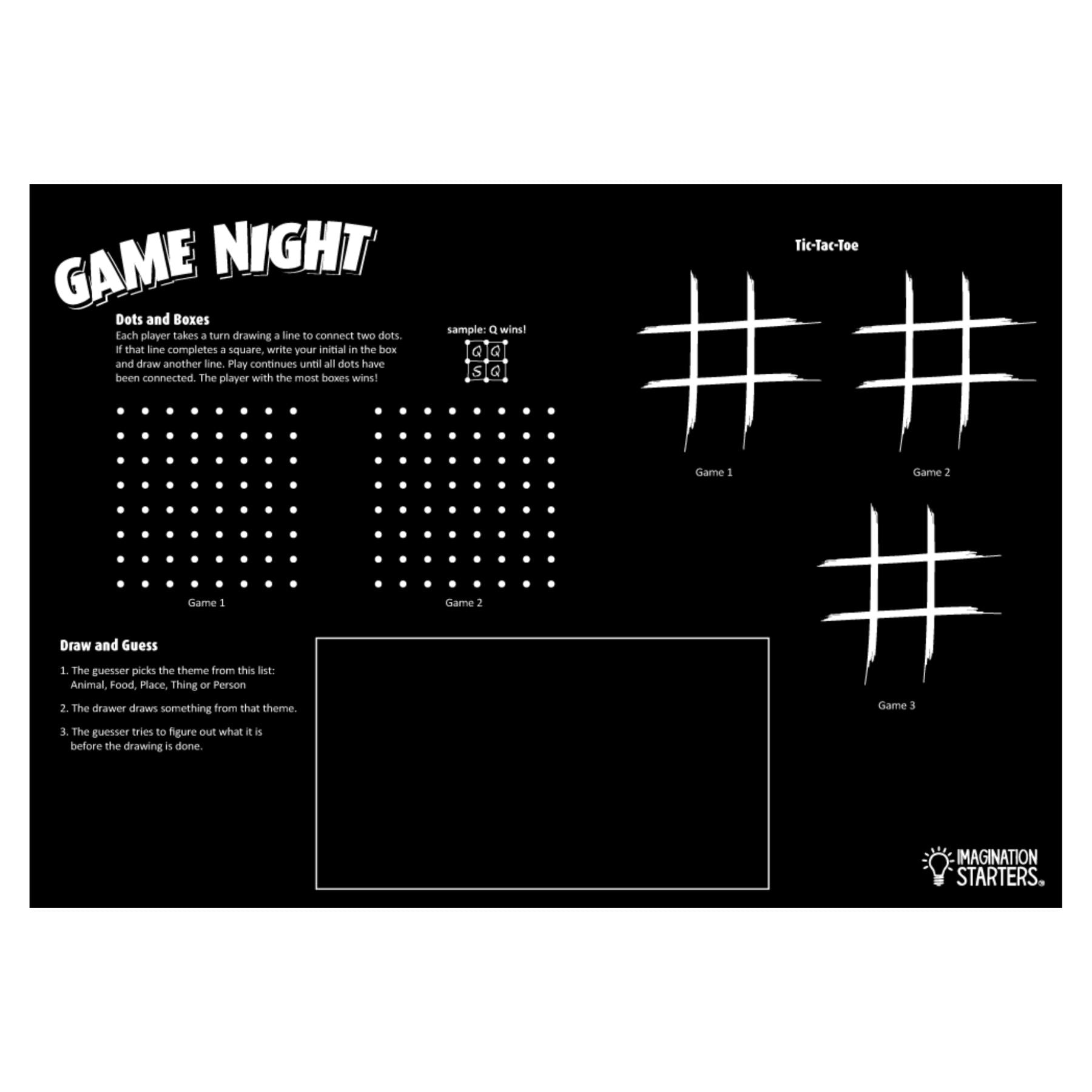 Chalkboard Placemat: Game Night