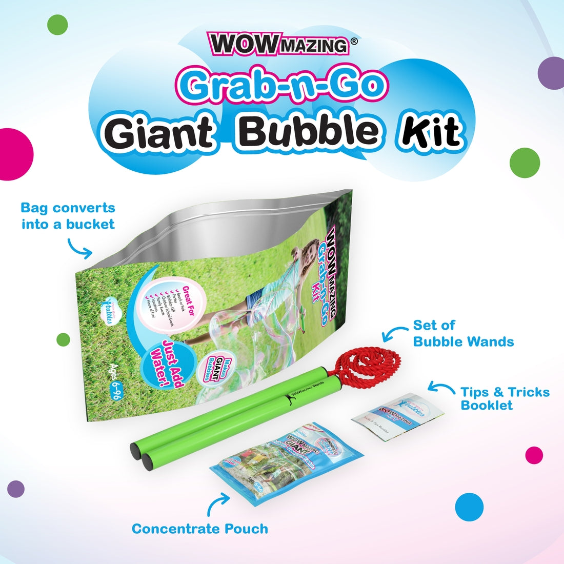 WOWmazing Giant Bubble Grab and Go Kit