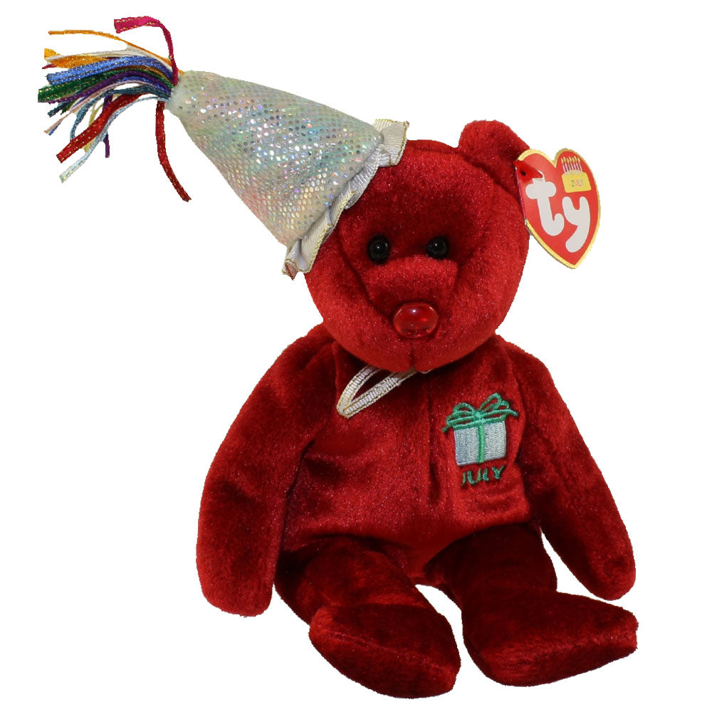 Beanie Baby: July the Bear (Party Hat)