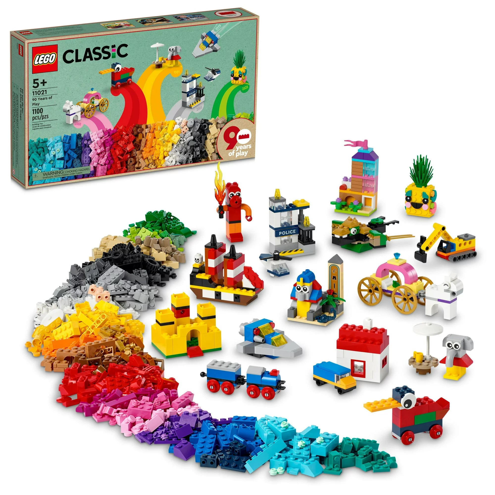 LEGO: Classic 90 Years of Play Building Set with 15 Mini Builds