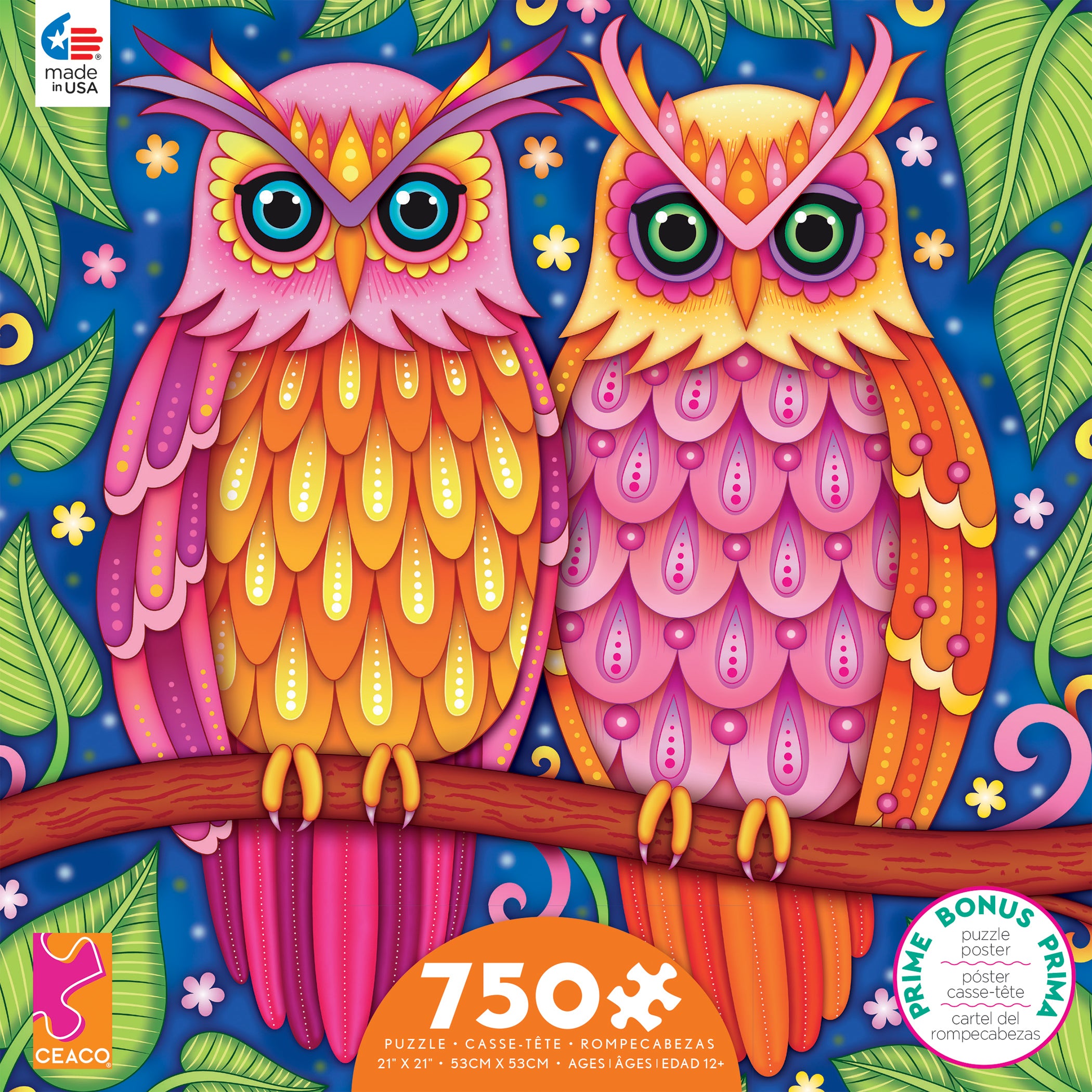 Groovy Animals: Owls (750 pc puzzle)