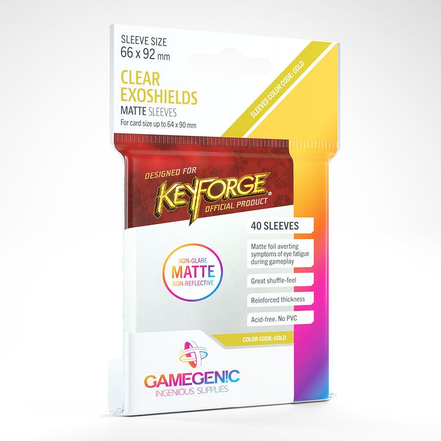Gamegenic Matte Sleeves: Keyforge Exoshields - Clear (40 count)