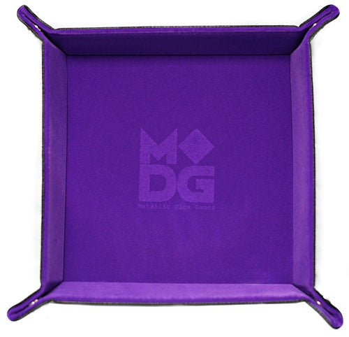 Velvet Folding Dice Tray with Leather Backing (assorted colors)
