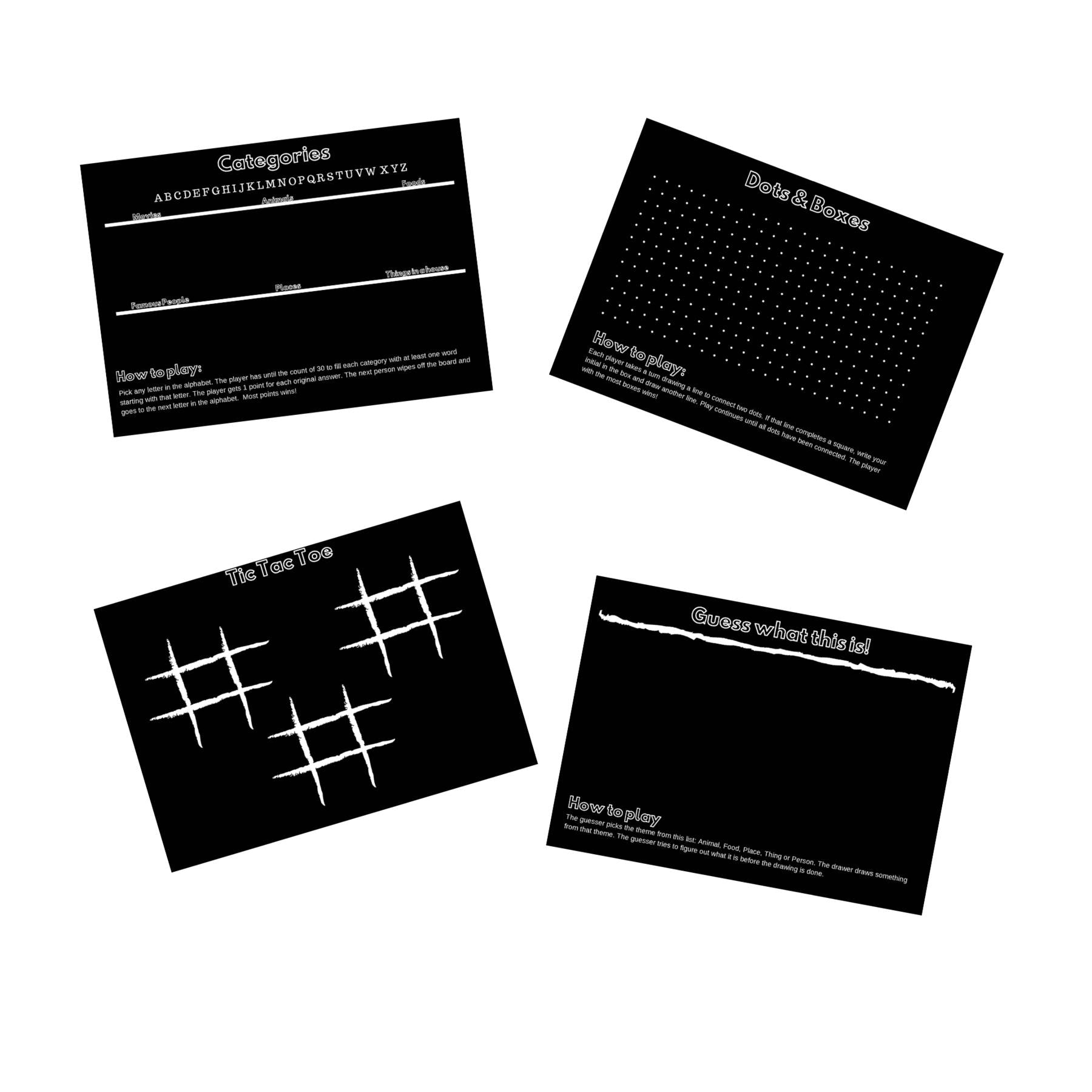 Chalkboard Placemat: Travel Games (Set of 4)