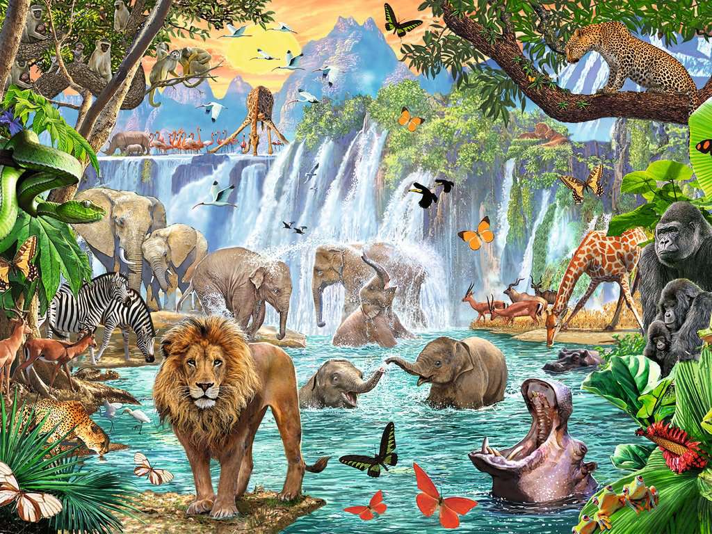 Waterfall Safari (1500 pc puzzle)