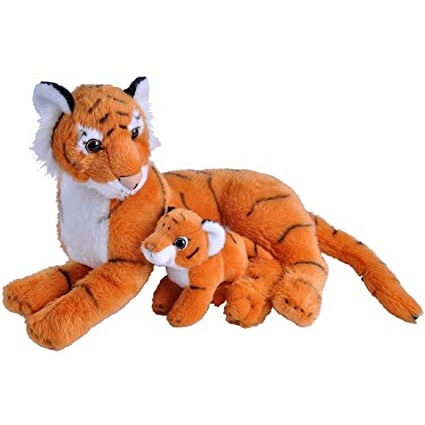 Tiger - Mom & Baby Stuffed Animal - 11"